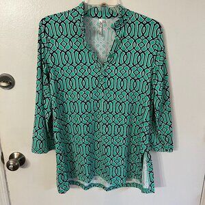 LULU-B AQUA Green Gate Print SZ M